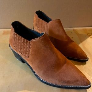 H&M brown suede heel boots 7